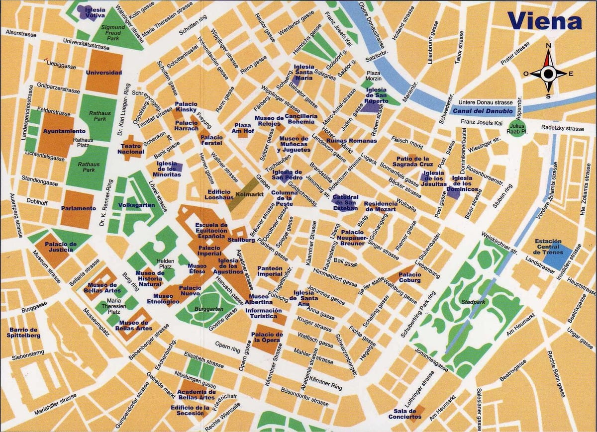 แผนที่ของถนนกลางเวียนนา