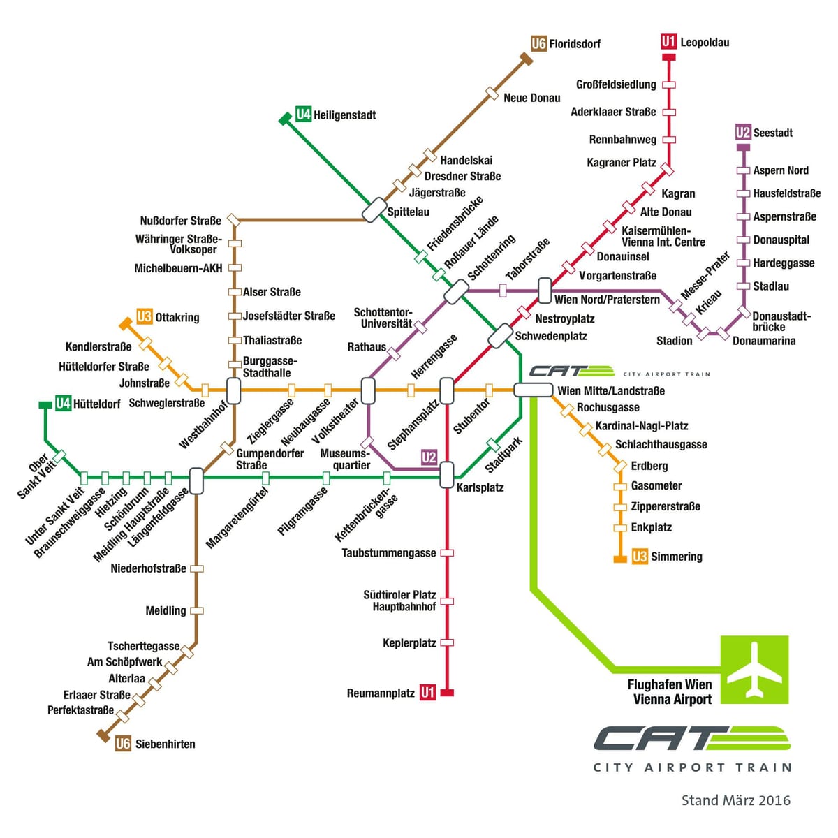Wien รถไฟบนแผนที่