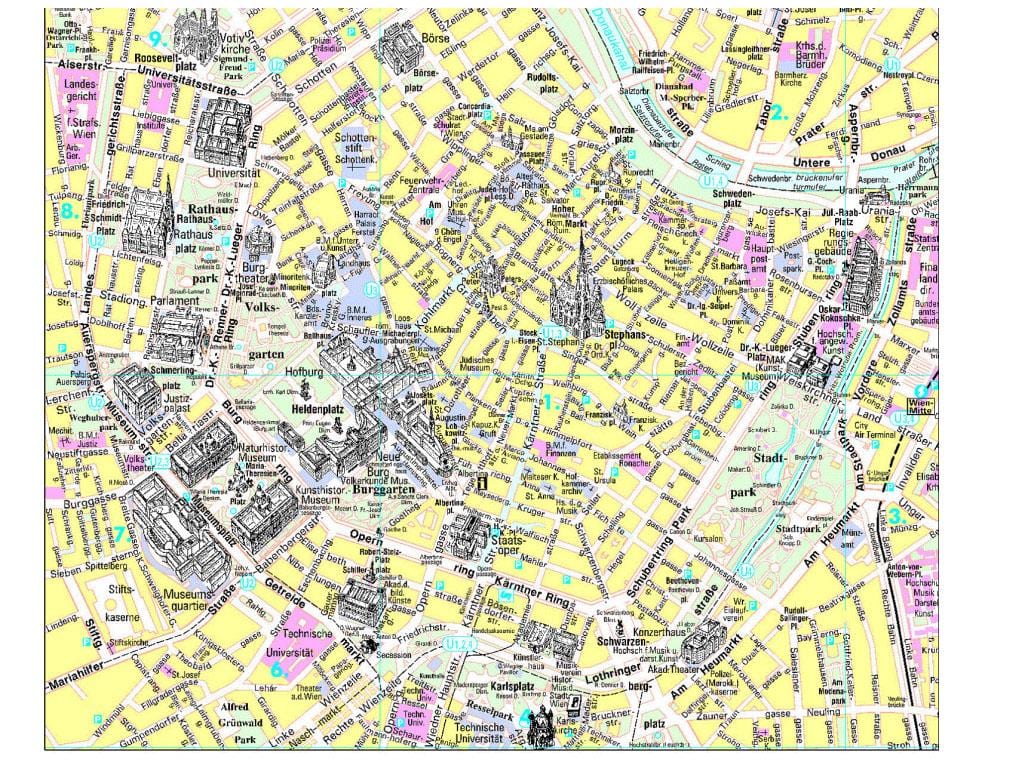 เวียนนา attractions แผนที่