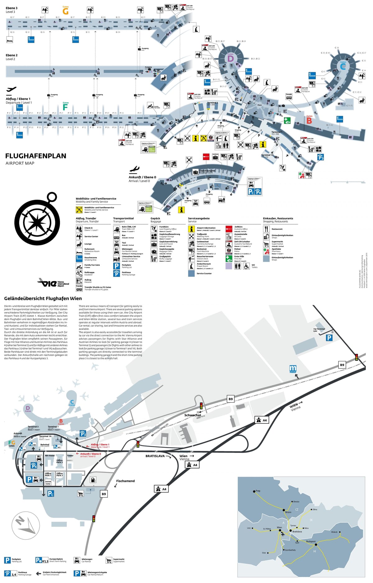 เวียนนานามบิน departures แผนที่