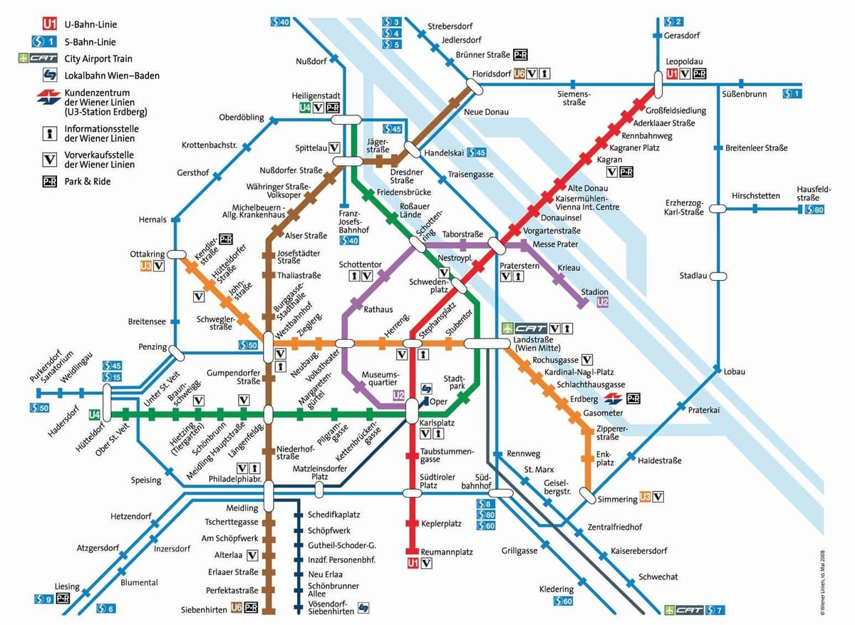 แผนที่ของเวียนนา mrt
