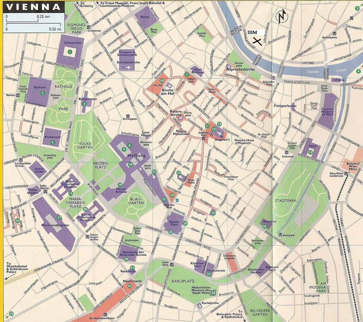 แผนที่ของแผนกร้านในเวียนนา