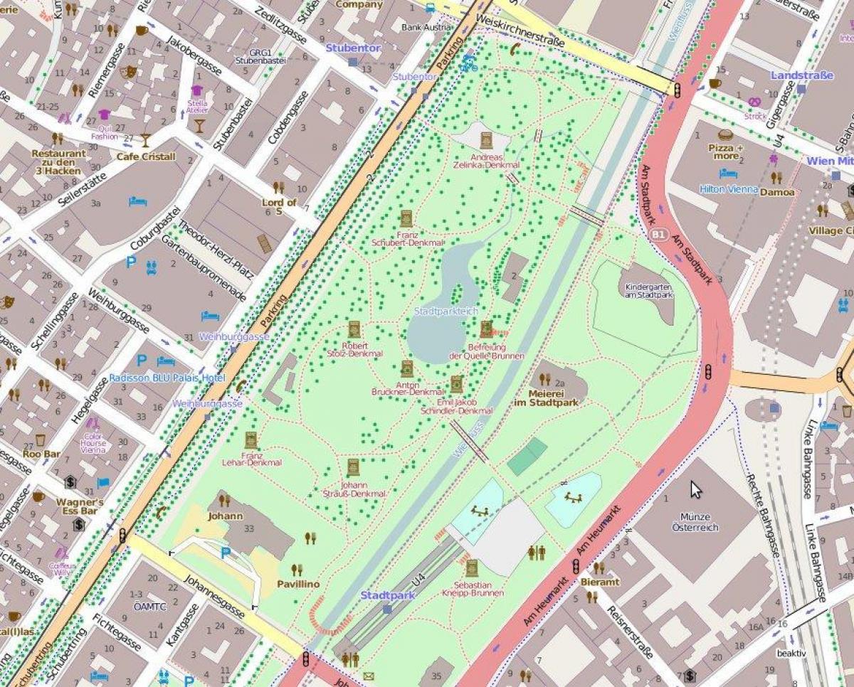 แผนที่ของ stadtpark เวียนนา