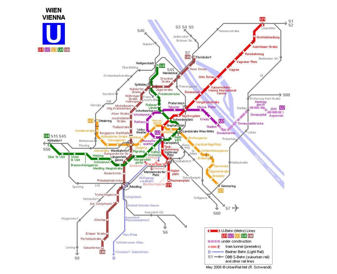 แผนที่ของ u1 เวียนนา