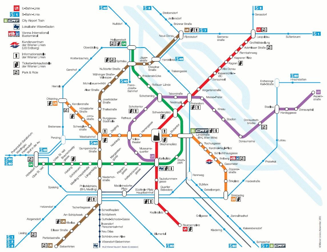 Wien s bahn แผนที่