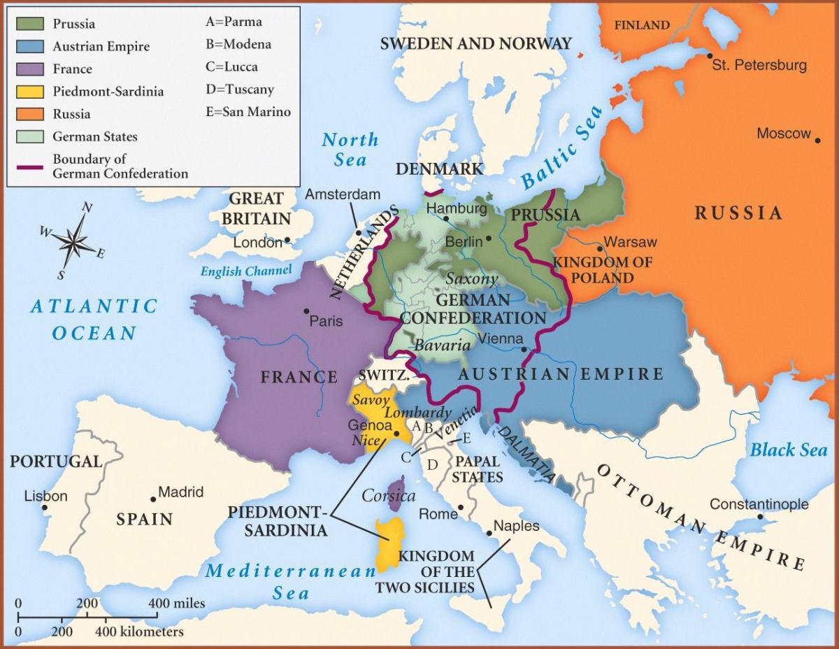 แผนที่ของเวียนนาในยุโรป