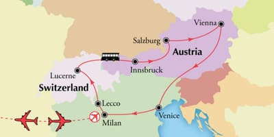 แผนที่ของเวียนนา switzerlan