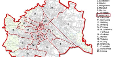 Wien bezirk แผนที่