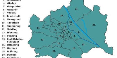Wien districts. kgm แผนที่