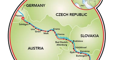 Passau เวียนนาจักรยานบนแผนที่