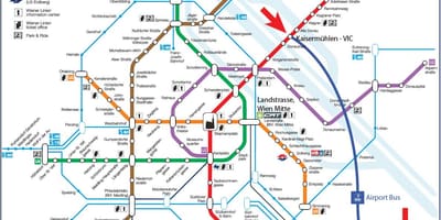 แผนที่ของ Wien mitte สถานี